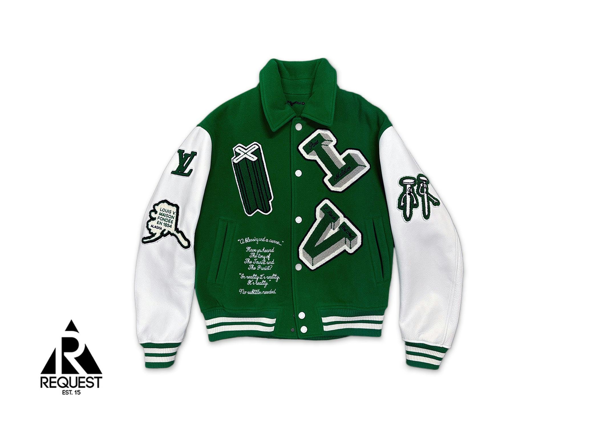 Louis Vuitton, Leather Varsity Jacket "Green & White"