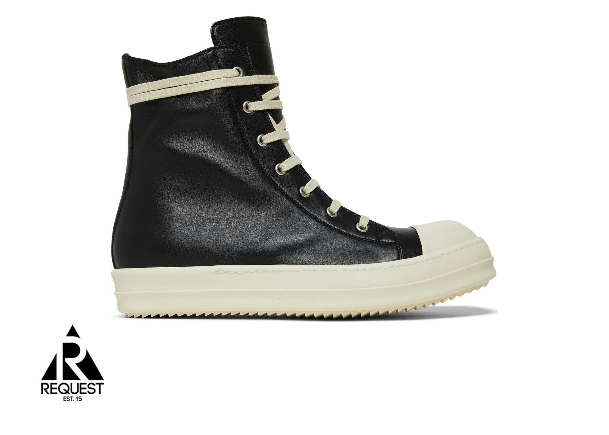 Rick Owens Strobe Leather High "Black Milk"